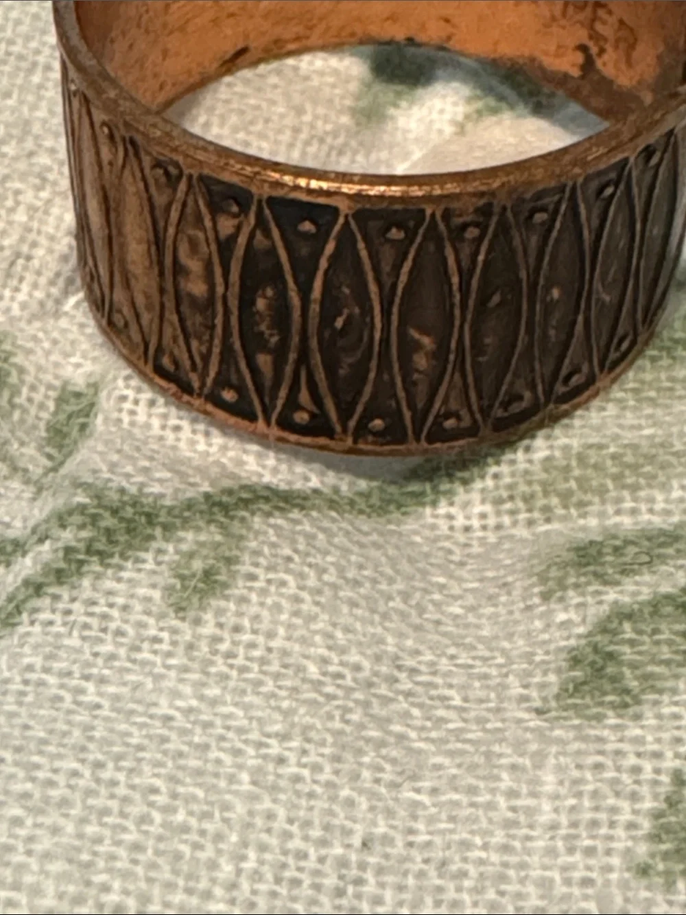 Vintage Copper Jaguar Abalone Cuff Bracelet and Real Copper Ring Adjustable